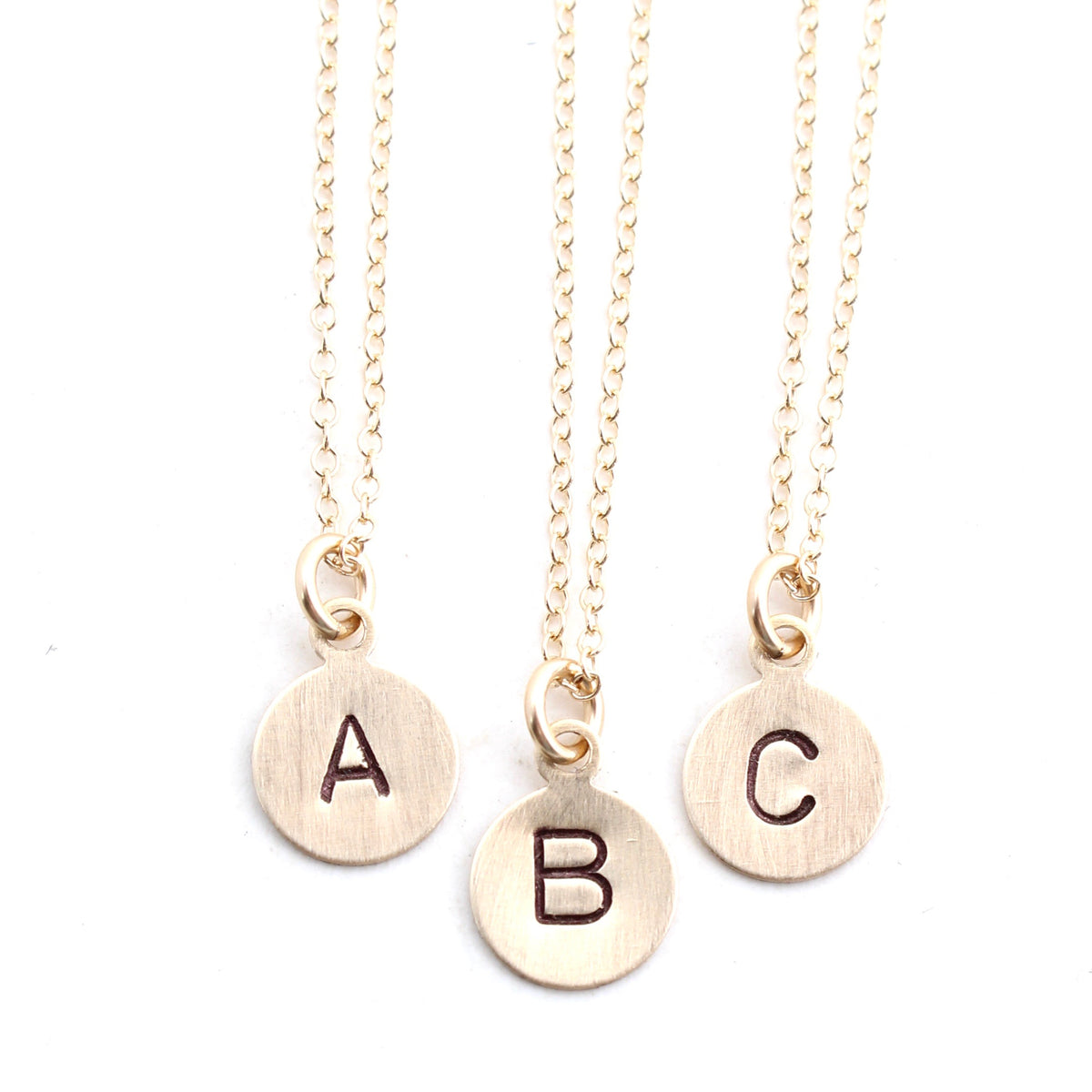 Stamped Letter Necklace - Gold - Crafts & Love