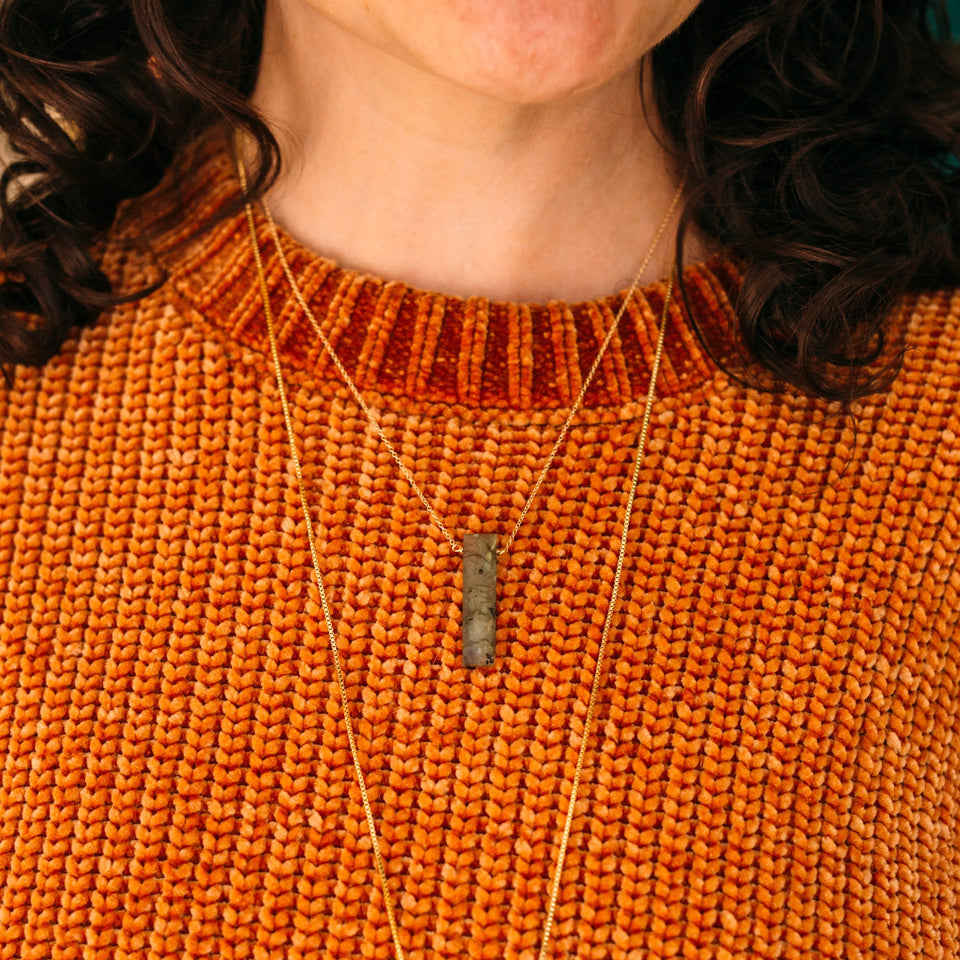 Labradorite Rectangle Necklace