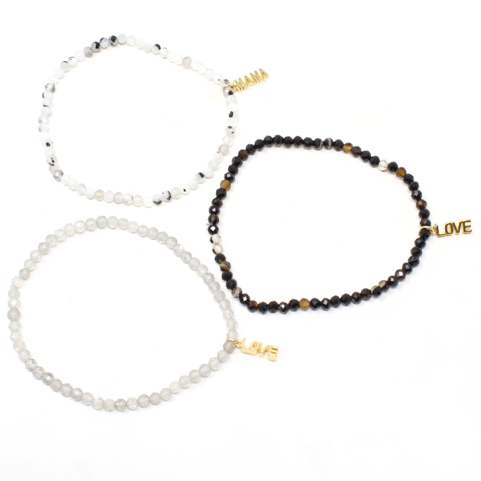 Gemstone Beaded Charm Bracelets