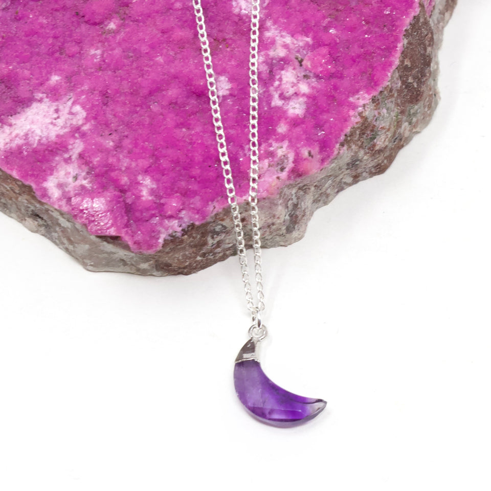 Tiny Necklaces - Silver Moon Bezel