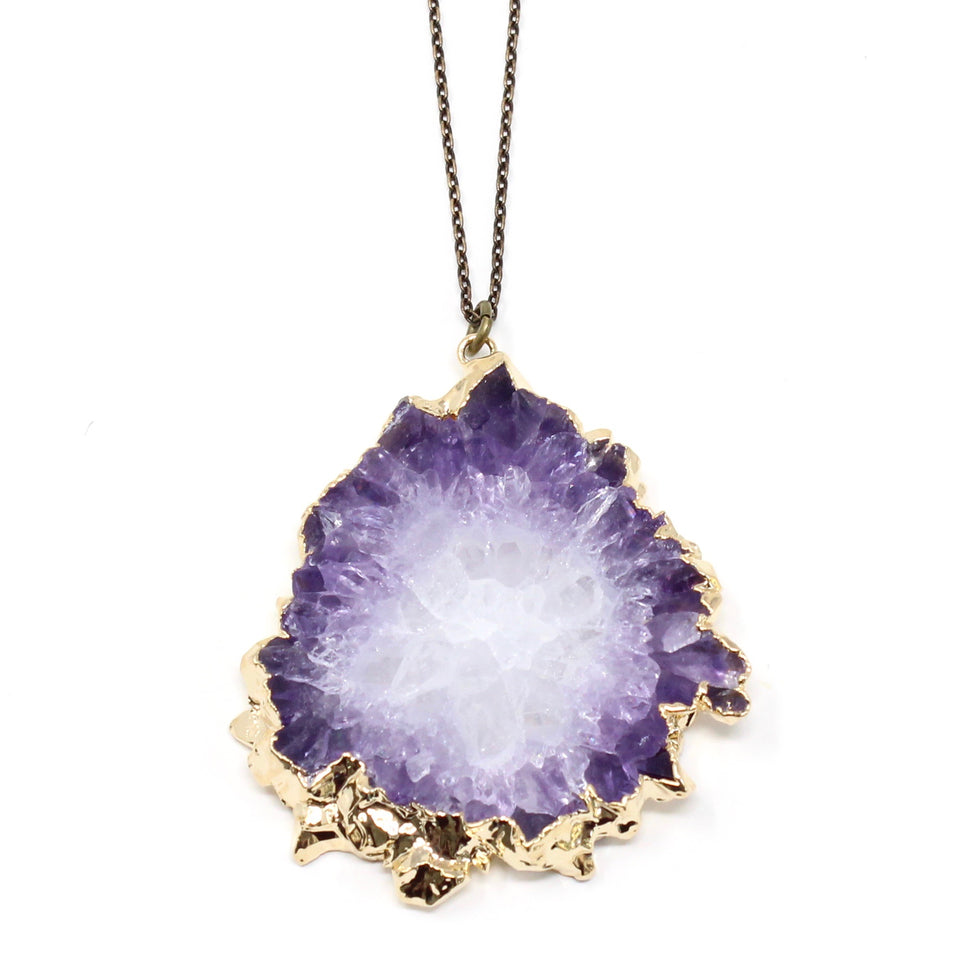 Fancy Geode Necklace - Gold