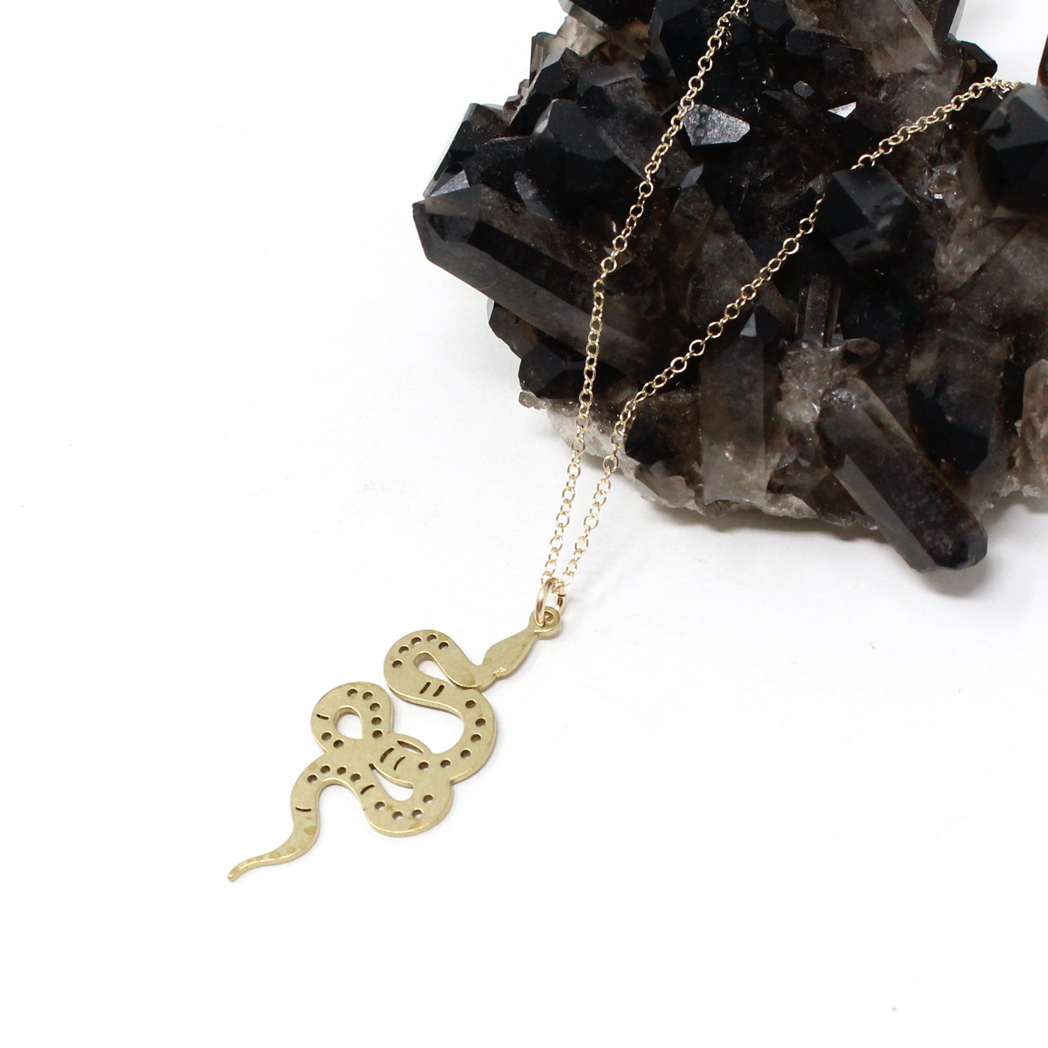 Brass Snake Necklace - Gold