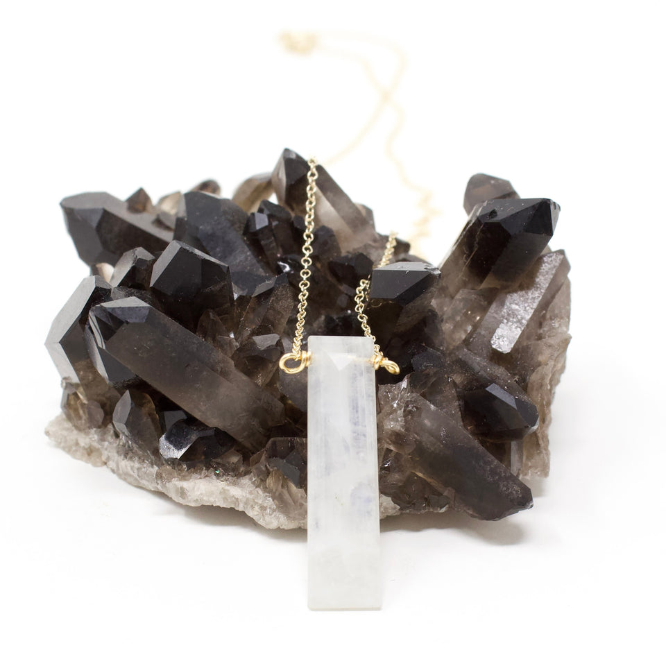 Moonstone Rectangle Necklace