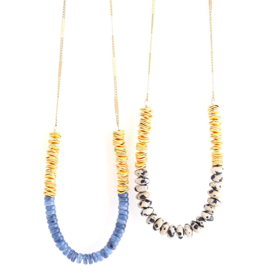 Tide Necklaces - Black/White & Blue