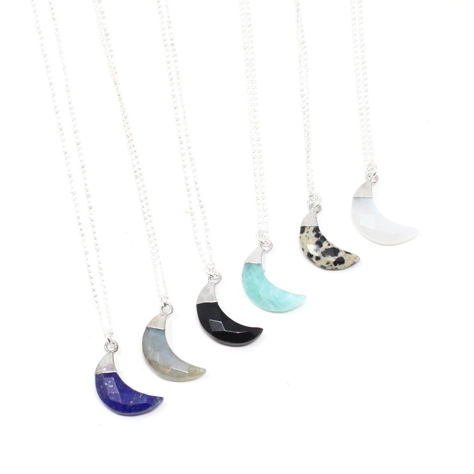 Tiny Necklaces - Silver Moon Bezel